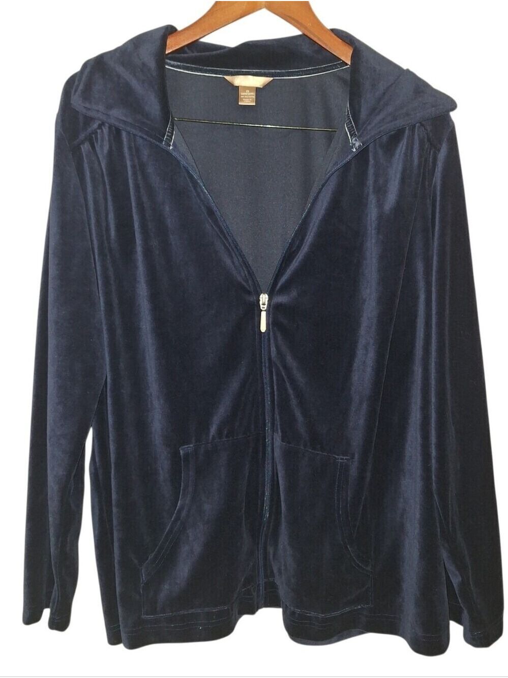 White Stag Navy Blue Velvet Jacket 2X